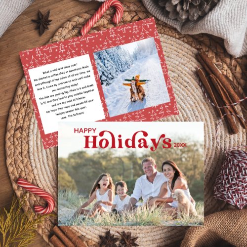 Happy Holidays Photo Card_ Red Invitation