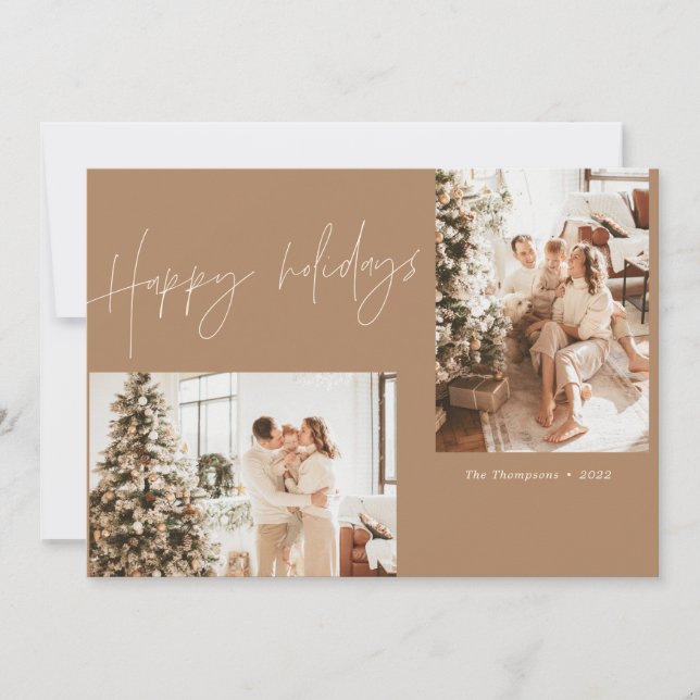 Happy Holidays Photo Christmas Card | Boho Modern (Front)