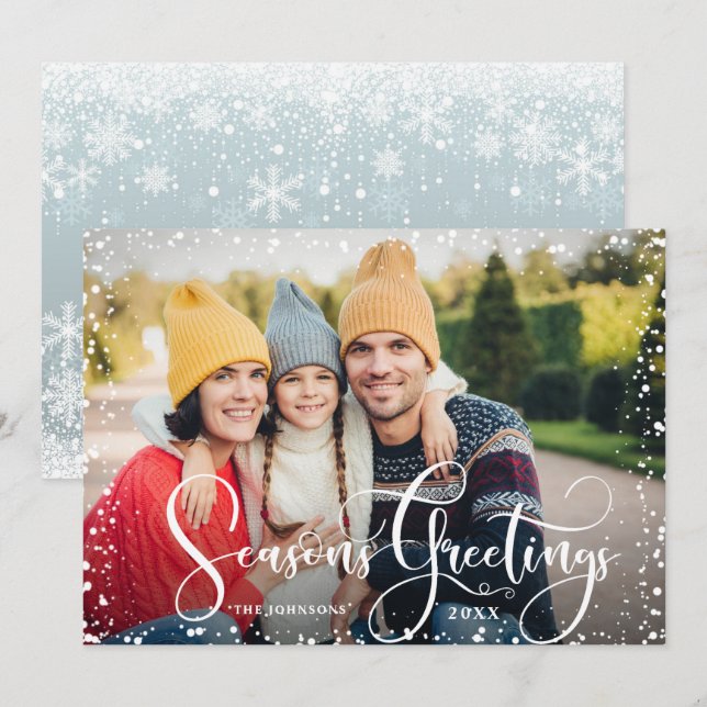 Happy Holidays PHOTO Christmas Greeting Holiday Card (Front/Back)