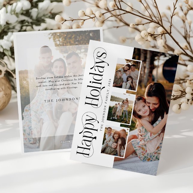 Happy Holidays Photo Collage Christmas Holiday Card (Creator Uploaded)