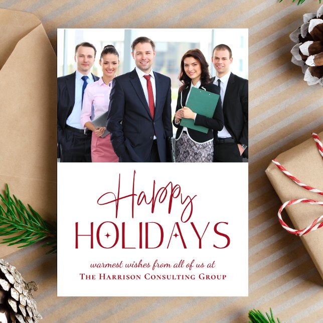 Happy Holidays Photo Corporate Christmas Card (Spread warmth, appreciation, and gratitude to your valued customers, clients, employees and partners)