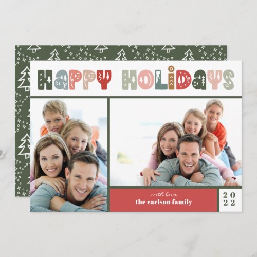 Happy Holidays Photo Family Holiday Card
