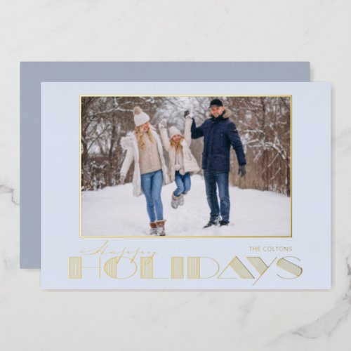 Happy Holidays Photo Foil Holiday Card