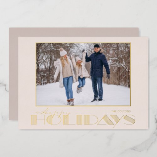 Happy Holidays Photo Foil Holiday Card