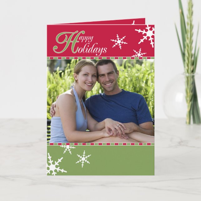 Happy Holidays Photo Folded Card (Front)