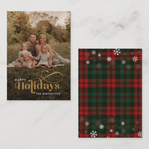 Happy Holidays Photo Hand-Lettered Christmas Note Card