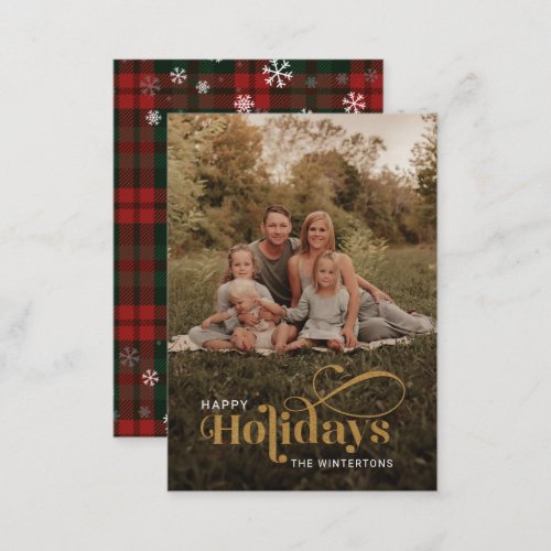 Happy Holidays Photo Hand_Lettered Christmas Note Card
