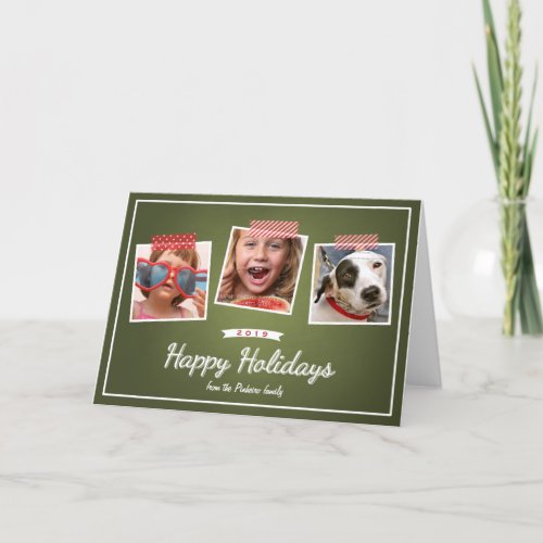 Happy Holidays Photo Holiday Chalkboard Green Red