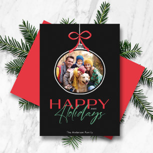 Happy Holidays Photo Ornament Holiday Card