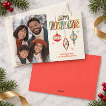 Happy Holidays Photo Retro Typography 
