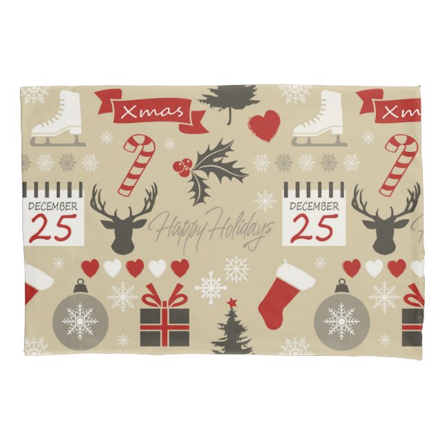 Happy Holidays Pillow Case (Front)