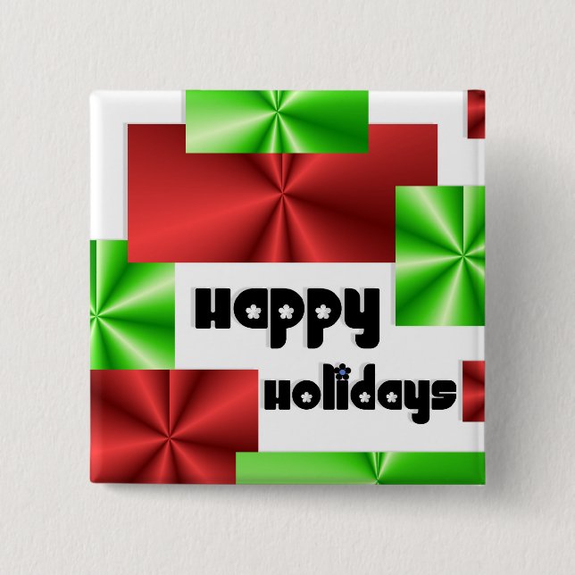 Happy Holidays Pinback Button (Front)