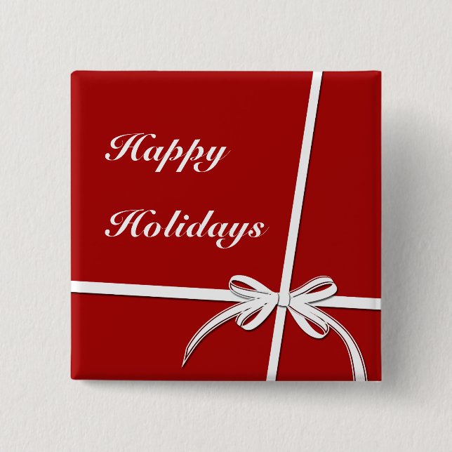 Happy Holidays Pinback Button (Front)