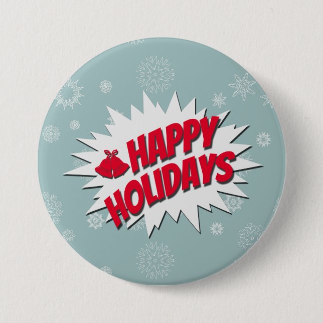 Happy Holidays Pinback Button (Front)