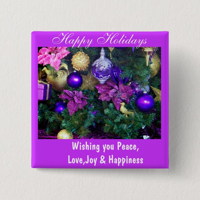 Happy Holidays_ Pinback Button (Front)