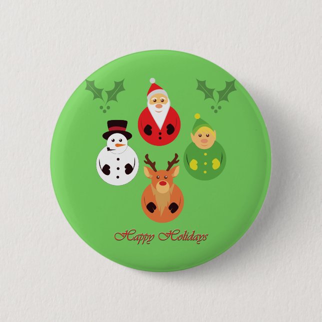 Happy Holidays! Pinback Button (Front)