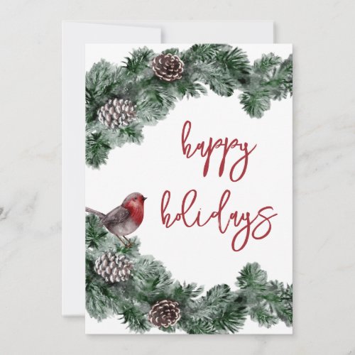 Happy Holidays Pine Corporate Greetings Card