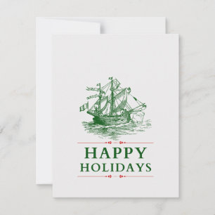 Happy Holidays- Pirate Ship Holiday Card