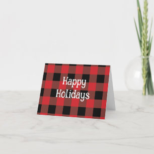 Happy Holidays Plaid Card