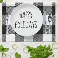 Happy Holiday Plaid Kitchen Towel