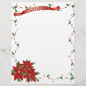 Happy Holidays Poinsettia Letterhead (Front)