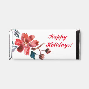 Happy Holidays Poinsettia Plant Hershey Bar Favors