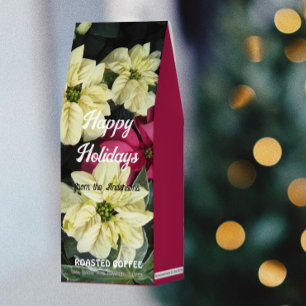 Happy Holidays Poinsettias with Name Roasted Coffee