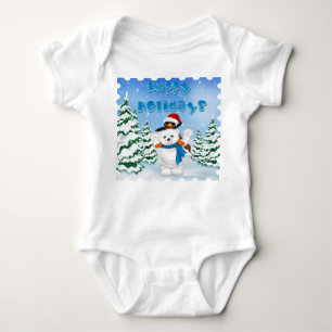 Happy Holidays Polar Bear Penguin Infant Creeper