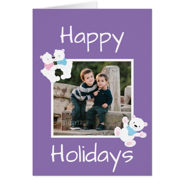 Happy Holidays Polar Bear Theme  Cards (Front)
