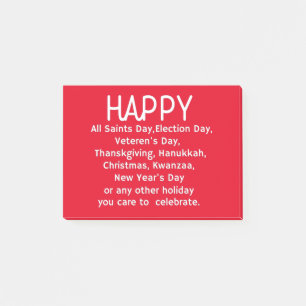 Happy Holidays Post-it Notes