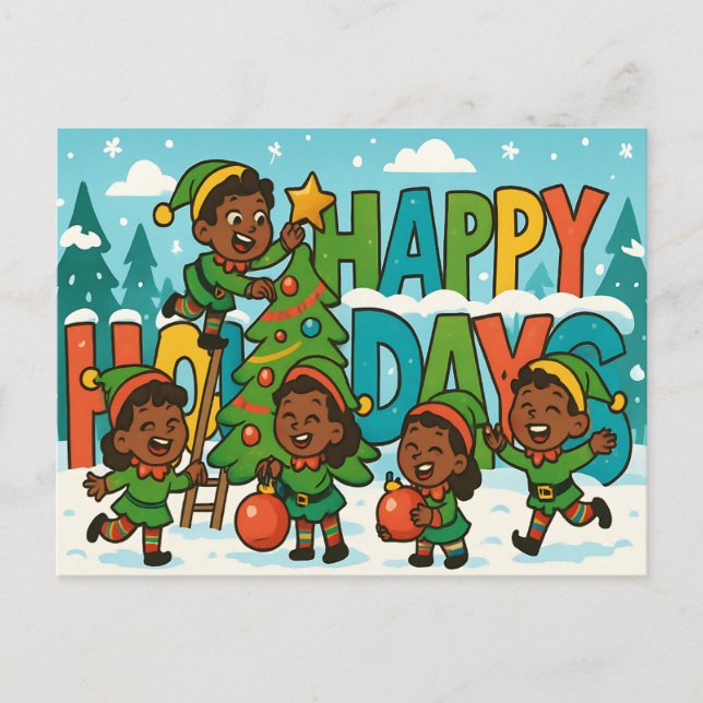 HAPPY HOLIDAYS Postcard (Front)