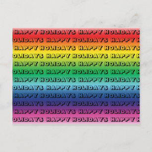 "Happy Holidays" pride lgbt lgbtq rainbow colors Postcard