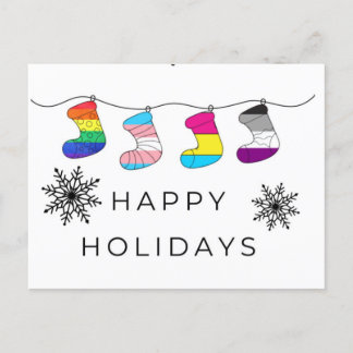 Happy Holidays Pride Postcard