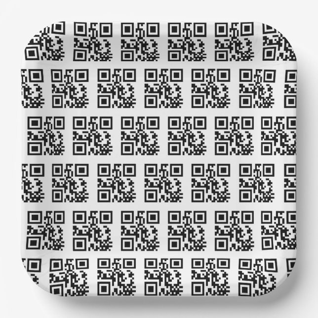 Happy Holidays QR Codes Paper Plates (Front)