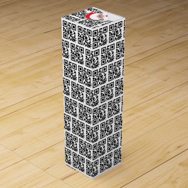 Happy Holidays QR Codes  Wine Box (Front)