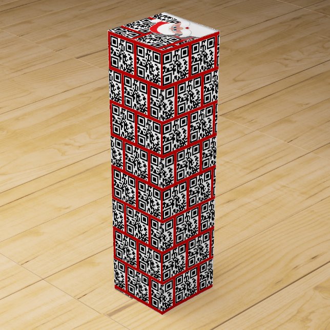 Happy Holidays QR Codes  Wine Box (Front)