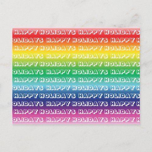 Happy Holidays rainbow colors gay pride lgbt lgbtq Postcard