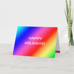 Happy Holidays Rainbow Colors Holiday Card