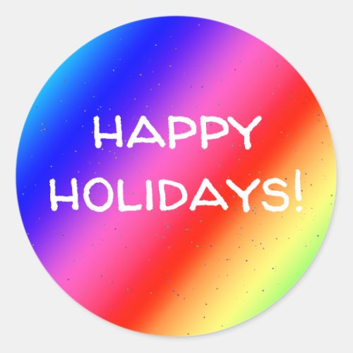 Happy Holidays Rainbow Stickers