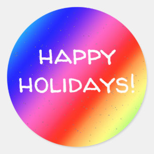 Happy Holidays Rainbow Stickers