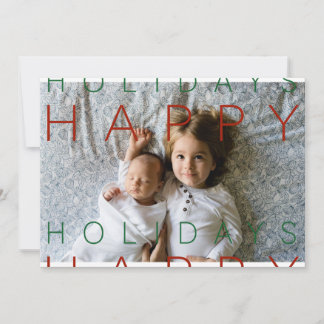 Happy Holidays - Red and Green Block Text Card