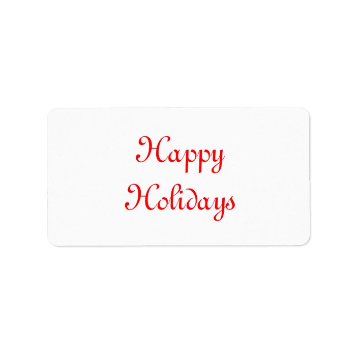 Happy Holidays. Red and White. Festive. Custom Address Labels