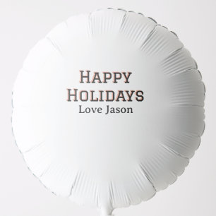 Happy holidays red black love add name family gift balloon