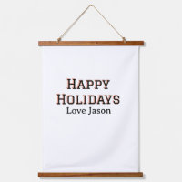 Happy holidays red black love add name family gift
