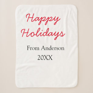 Happy holidays red black love family name yearChri Sherpa Blanket