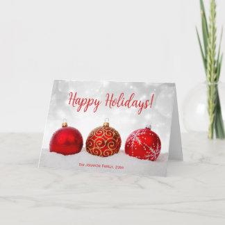Happy Holidays Red Decor Greeting Cards