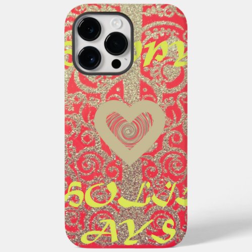 Happy Holidays Red Glitter heart design Colors Case_Mate iPhone 14 Pro Max Case