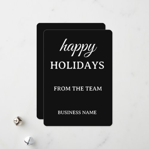 Happy Holidays Red Glitter Modern Business Holiday Card
