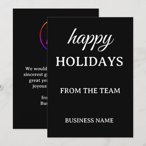 Happy Holidays Red Glitter Modern Business Holiday Card