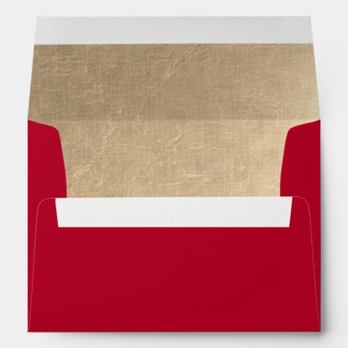 Happy Holidays Red  Gold Foil Custom Christmas Envelope